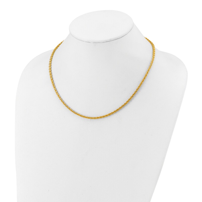 Main Image 3 of High-Polish Square Oval Chain Necklace 24K Yellow Gold 18" 3.5mm