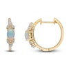 Thumbnail Image 2 of Natural Opal & Diamond Hoop Earrings 1/10 ct tw 14K Yellow Gold