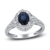 Thumbnail Image 0 of Natural Blue Sapphire & Diamond Ring 3/8 ct tw 14K White Gold