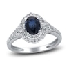 Thumbnail Image 1 of Natural Blue Sapphire & Diamond Ring 3/8 ct tw 14K White Gold