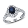 Thumbnail Image 1 of Natural Blue Sapphire & Diamond Ring 3/8 ct tw 14K White Gold