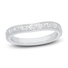 Thumbnail Image 1 of Contour Wedding Band Round Diamond Accents 14K White Gold