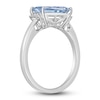 Thumbnail Image 2 of Baguette-Cut Natural Aquamarine & Diamond Ring 1/15 ct tw 14K White Gold