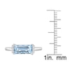 Thumbnail Image 5 of Baguette-Cut Natural Aquamarine & Diamond Ring 1/15 ct tw 14K White Gold