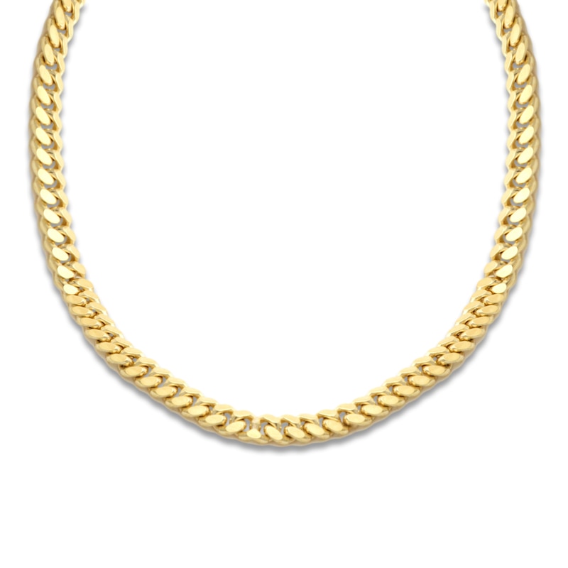 High-Polish Solid Curb Link Chain Necklace 18K Yellow Gold 20" 4.95mm