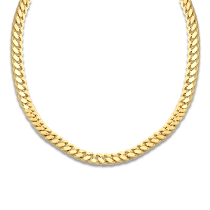 Main Image 1 of High-Polish Solid Curb Link Chain Necklace 18K Yellow Gold 20" 4.95mm