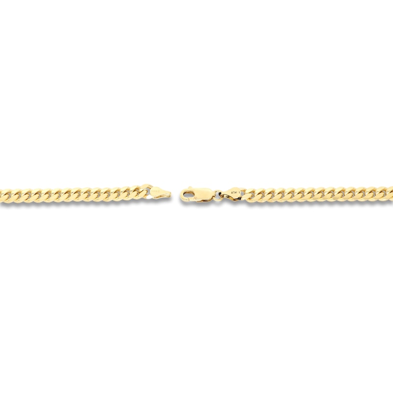 High-Polish Solid Curb Link Chain Necklace 18K Yellow Gold 20" 4.95mm