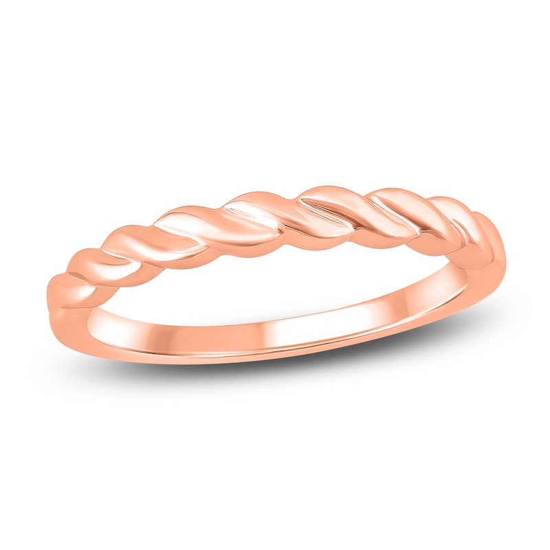 High-Polish Braided Wedding Band 14K Rose Gold 2.70mm