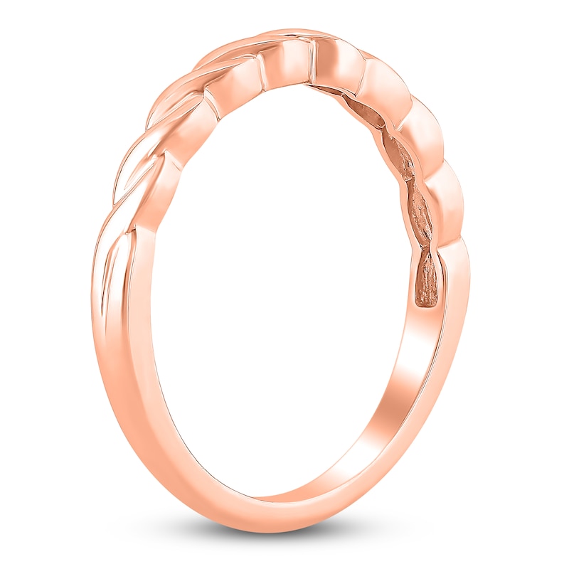 High-Polish Braided Wedding Band 14K Rose Gold 2.70mm