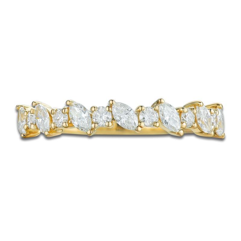 Main Image 3 of Marquise & Round-Cut Diamond Anniversary Band 1/2 ct tw 14K Yellow Gold