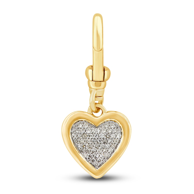 Main Image 1 of Charm'd by Lulu Frost Diamond Heart of Hearts Charm 1/10 ct tw Round 10K Yellow Gold