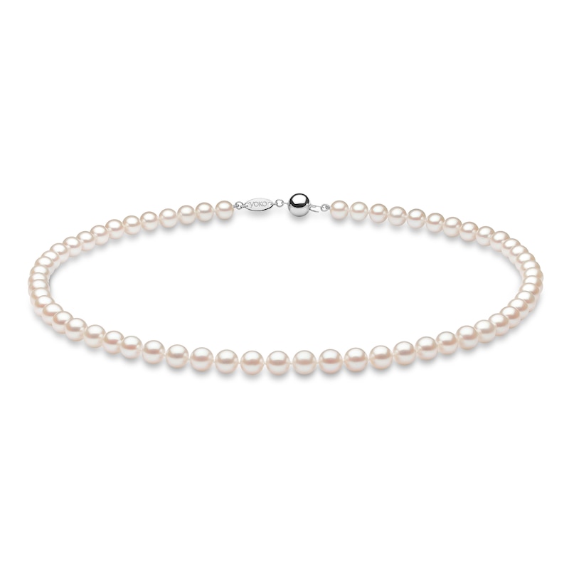 Main Image 1 of Yoko London Akoya Cultured Pearl Strand Necklace 18K White Gold 18"