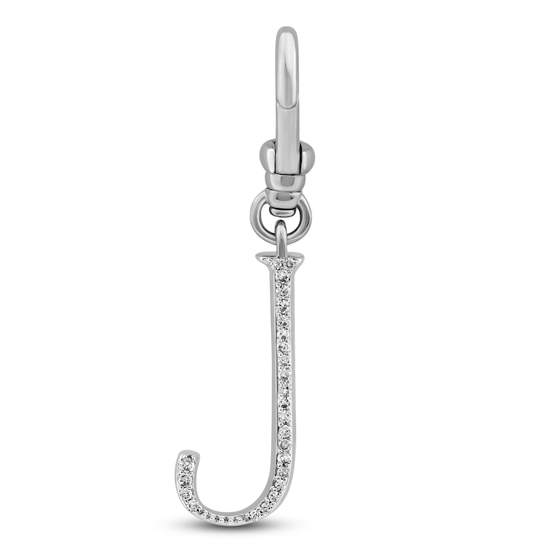 Main Image 1 of Charm'd by Lulu Frost Diamond Letter J Charm 1/15 ct tw Pavé Round 10K White Gold