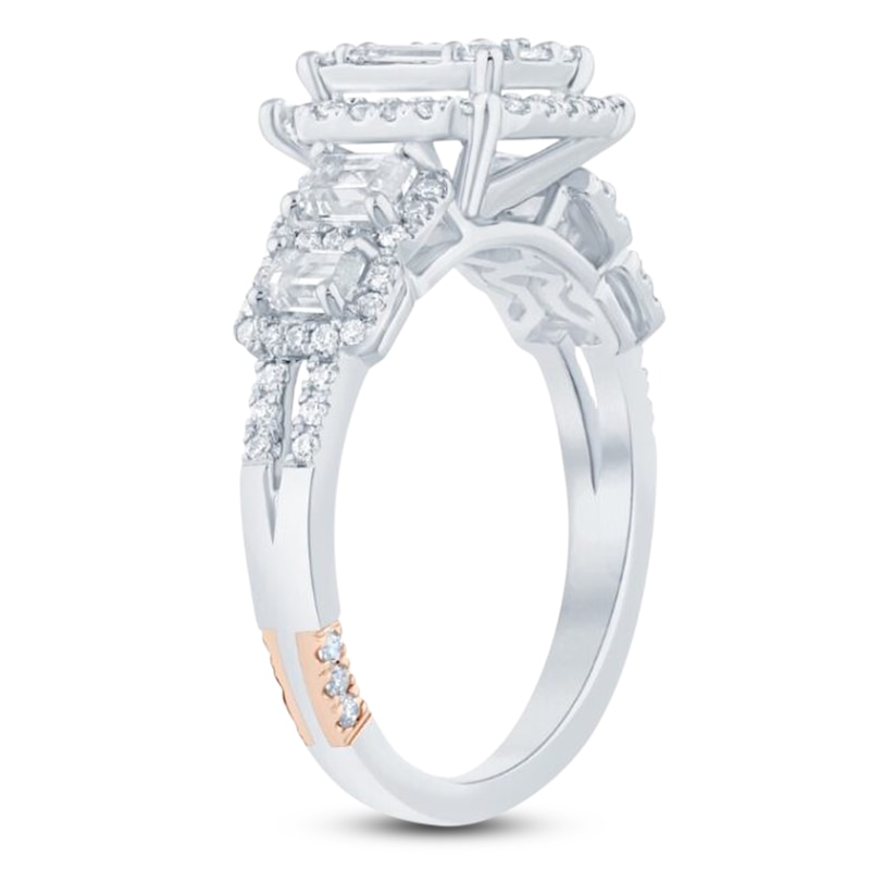 Pnina Tornai Diamond Baguette, Round & Emerald-Cut Multi-Stone Engagement Ring 1-3/8 ct tw 14K White Gold