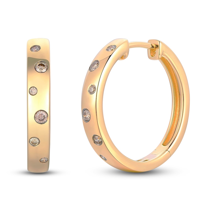 Main Image 1 of Le Vian Tramonto D'Oro Diamond Hoop Earrings 1/8 ct tw 14K Honey Gold