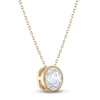 Thumbnail Image 2 of Certified Round-Cut Diamond Bezel-Set Solitaire Necklace 2 ct tw 14K Yellow Gold 18" (I1/I)