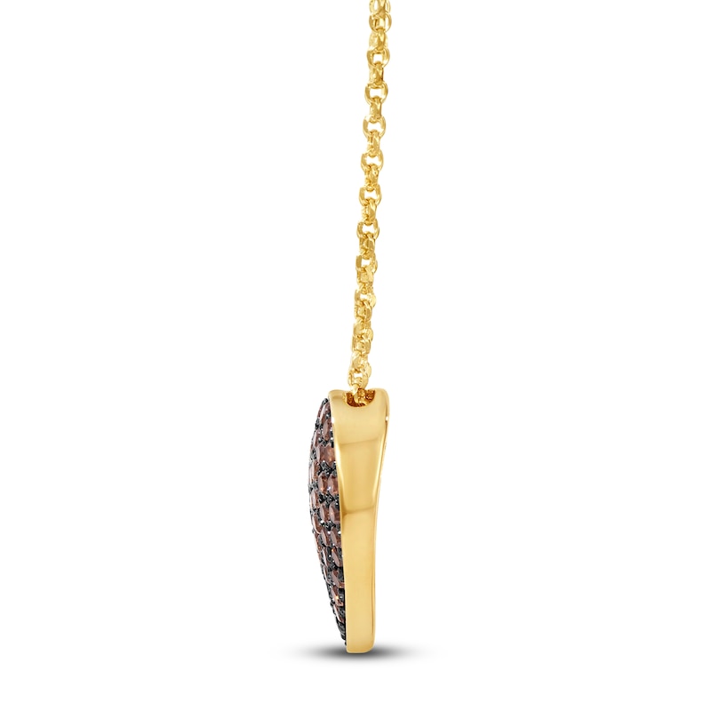 Main Image 2 of Le Vian Chocolate Ombré Heart Necklace 1 ct tw 14K Honey Gold 19"