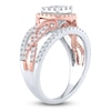 Thumbnail Image 2 of Brilliant Moments Multi-Diamond Cushion Halo Engagement Ring 1 ct tw 14K Two-Tone Gold