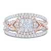 Thumbnail Image 3 of Brilliant Moments Multi-Diamond Cushion Halo Engagement Ring 1 ct tw 14K Two-Tone Gold
