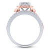 Thumbnail Image 4 of Brilliant Moments Multi-Diamond Cushion Halo Engagement Ring 1 ct tw 14K Two-Tone Gold