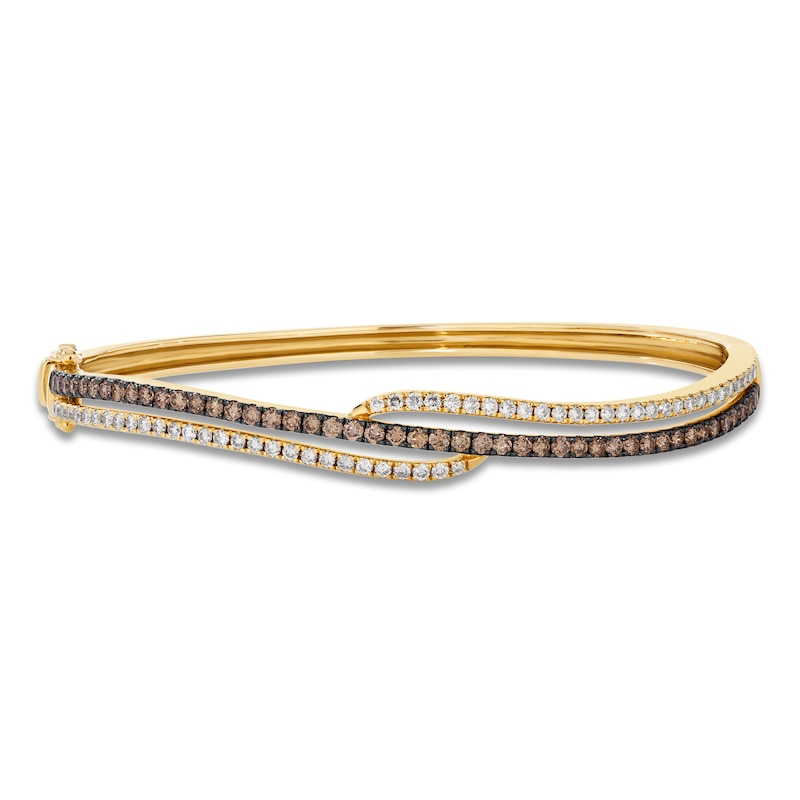 Main Image 1 of Le Vian Diamond Curve Bangle Bracelet 1-1/2 ct tw 14K Honey Gold