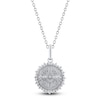 Thumbnail Image 1 of Diamond Butterfly Medallion Necklace 1/4 ct tw Sterling Silver 18"