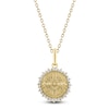 Thumbnail Image 1 of Diamond Butterfly Medallion Necklace 1/4 ct tw 10K Yellow Gold 18"
