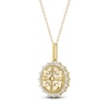 Thumbnail Image 2 of Diamond Butterfly Medallion Necklace 1/4 ct tw 10K Yellow Gold 18"
