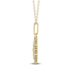 Thumbnail Image 3 of Diamond Butterfly Medallion Necklace 1/4 ct tw 10K Yellow Gold 18"