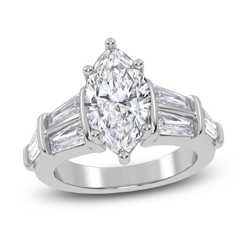 Main Image 1 of Marquise-Cut Created By Jared Studio Lab-Grown Diamond Engagement Ring 3-1/2 ct tw 14K White Gold