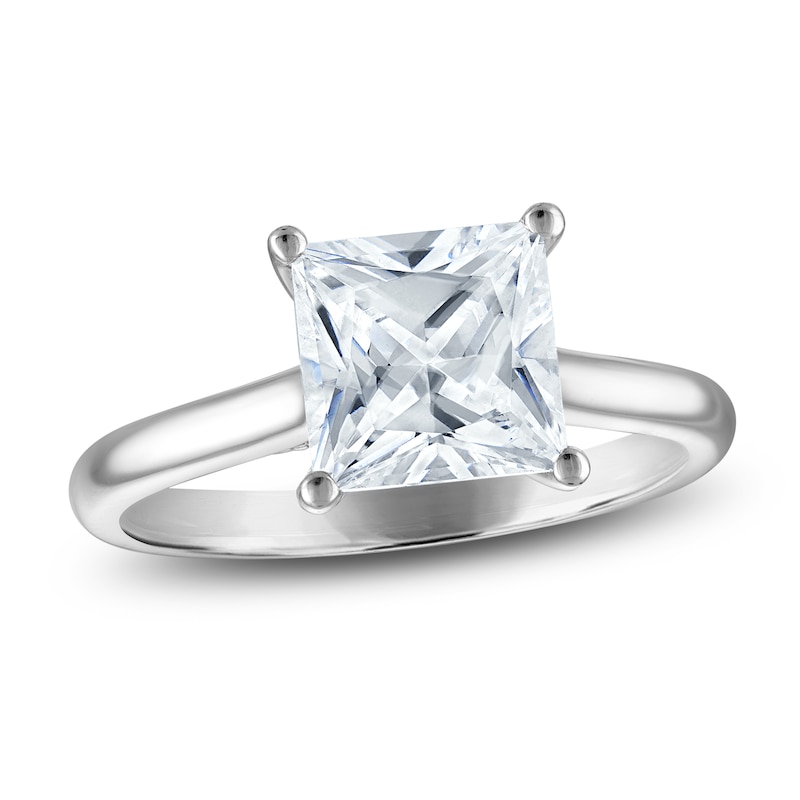 Main Image 1 of Princess-Cut Lab-Grown Diamond Solitaire Plus Engagement Ring 2 ct tw Platinum (VS2/F)