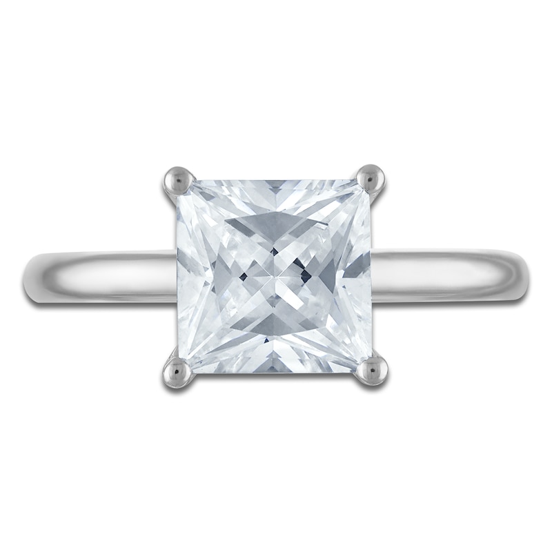 Main Image 3 of Princess-Cut Lab-Grown Diamond Solitaire Plus Engagement Ring 2 ct tw Platinum (VS2/F)
