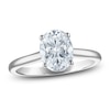 Thumbnail Image 1 of Oval-Cut Lab-Grown Diamond Solitaire Plus Engagement Ring 2 ct tw Platinum (VS2/F)