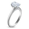 Thumbnail Image 2 of Oval-Cut Lab-Grown Diamond Solitaire Plus Engagement Ring 2 ct tw Platinum (VS2/F)