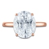 Thumbnail Image 3 of Oval-Cut Lab-Grown Diamond Solitaire Plus Engagement Ring 3-1/8 ct tw 18K Rose Gold (VS2/F)