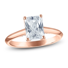 Radiant-Cut Lab-Grown Diamond Solitaire Plus Engagement Ring 2 ct tw 18K Rose Gold (VS2/F)