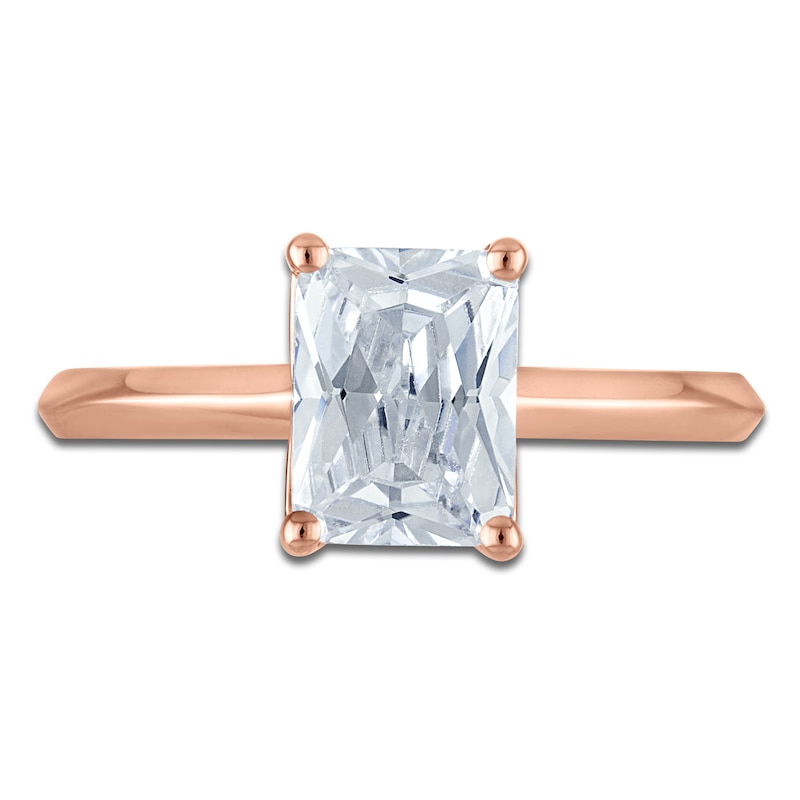 Main Image 3 of Radiant-Cut Lab-Grown Diamond Solitaire Plus Engagement Ring 2 ct tw 18K Rose Gold (VS2/F)