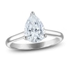 Thumbnail Image 1 of Pear-Shaped Lab-Grown Diamond Solitaire Plus Engagement Ring 1-5/8 ct tw Platinum (VS2/F)