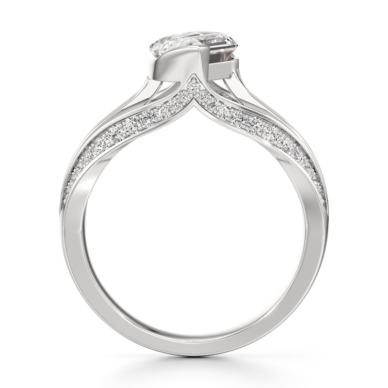 Main Image 2 of J'Lure Lab-Grown Diamond Leaf Step-Cut Engagement Ring 2-3/8 ct tw 18K White Gold