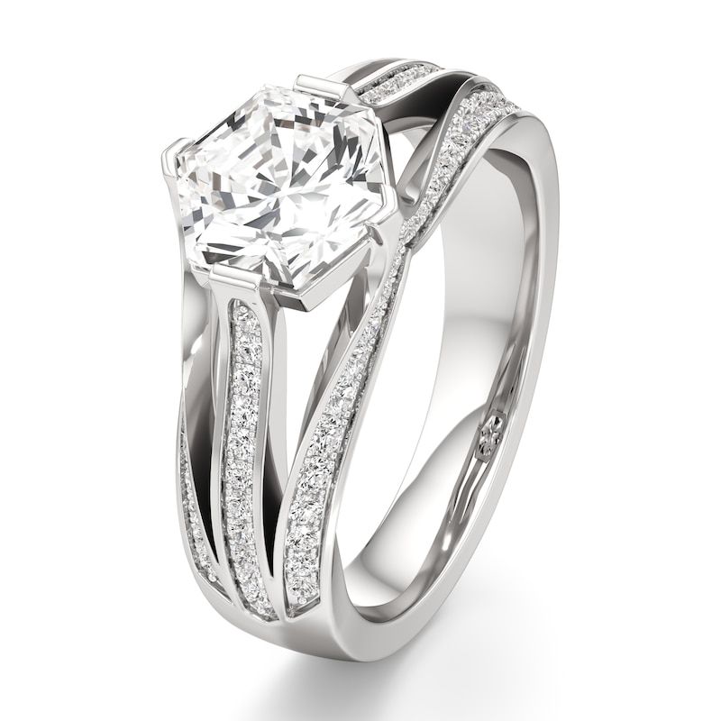 Main Image 4 of J'Lure Lab-Grown Diamond Hexagon Brilliant-Cut Engagement Ring 2-3/8 ct tw 18K White Gold