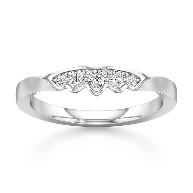 Main Image 1 of J'Lure Lab-Grown Diamond Scalloped Wedding Band 1/6 ct tw 18K White Gold