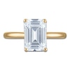 Thumbnail Image 3 of Emerald-Cut Lab-Grown Diamond Solitaire Plus Engagement Ring 2-1/2 ct tw 18K Yellow Gold (VS2/F)