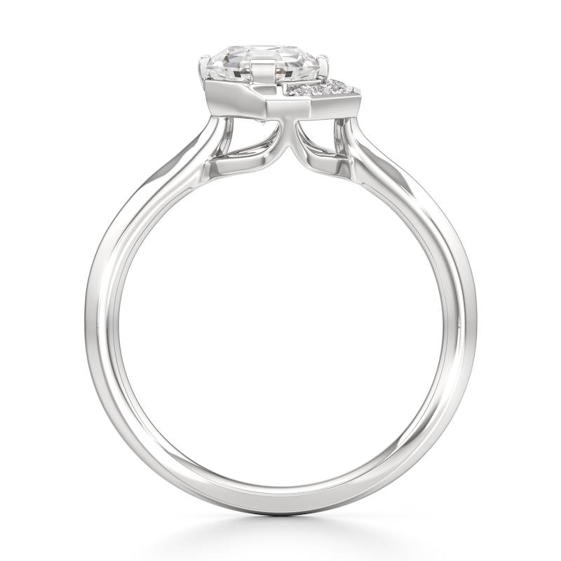 Main Image 2 of J'Lure Octagon Step-Cut Lab-Grown Diamond Half-Halo Engagement Ring 1 ct tw 18K White Gold