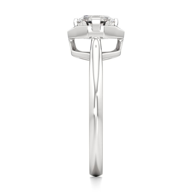 Main Image 3 of J'Lure Octagon Step-Cut Lab-Grown Diamond Half-Halo Engagement Ring 1 ct tw 18K White Gold