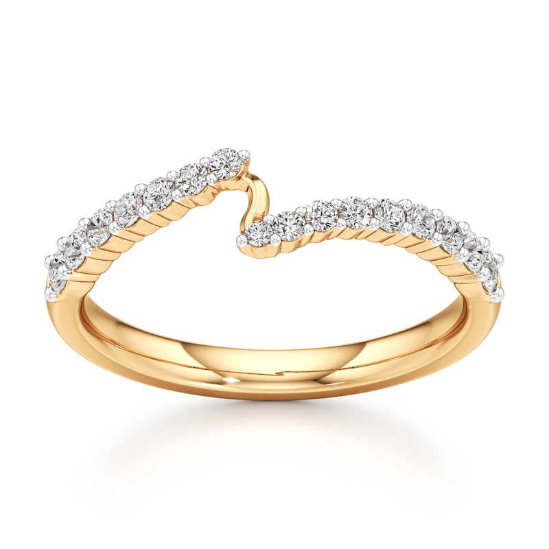 Main Image 1 of J'Lure Lab-Grown Diamond Contour Wedding Band 1/3 ct tw 18K Yellow Gold