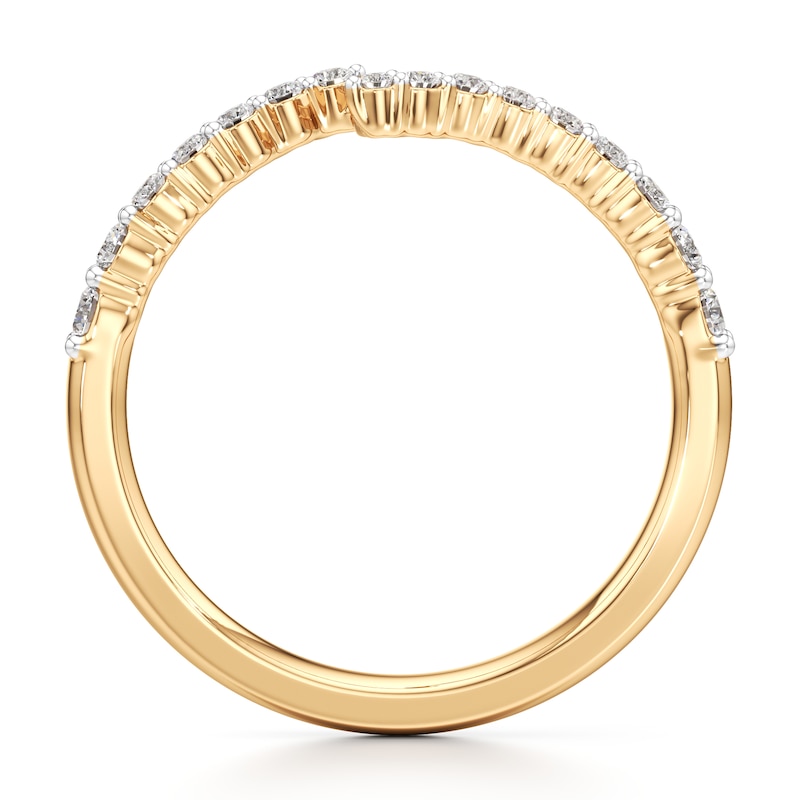 Main Image 2 of J'Lure Lab-Grown Diamond Contour Wedding Band 1/3 ct tw 18K Yellow Gold