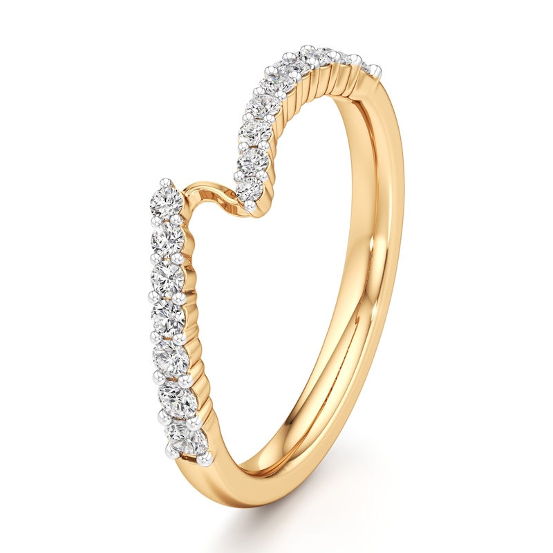 Main Image 4 of J'Lure Lab-Grown Diamond Contour Wedding Band 1/3 ct tw 18K Yellow Gold
