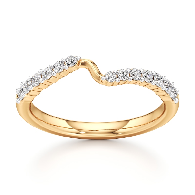 Main Image 1 of J'Lure Lab-Grown Diamond Contour Wedding Band 1/4 ct tw 18K Yellow Gold