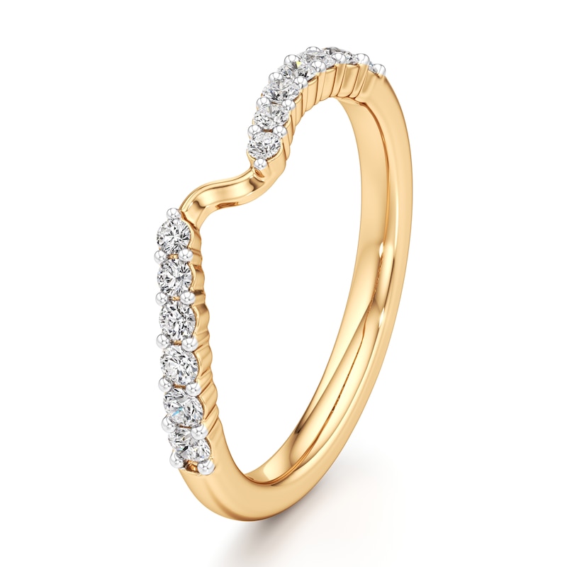 Main Image 4 of J'Lure Lab-Grown Diamond Contour Wedding Band 1/4 ct tw 18K Yellow Gold
