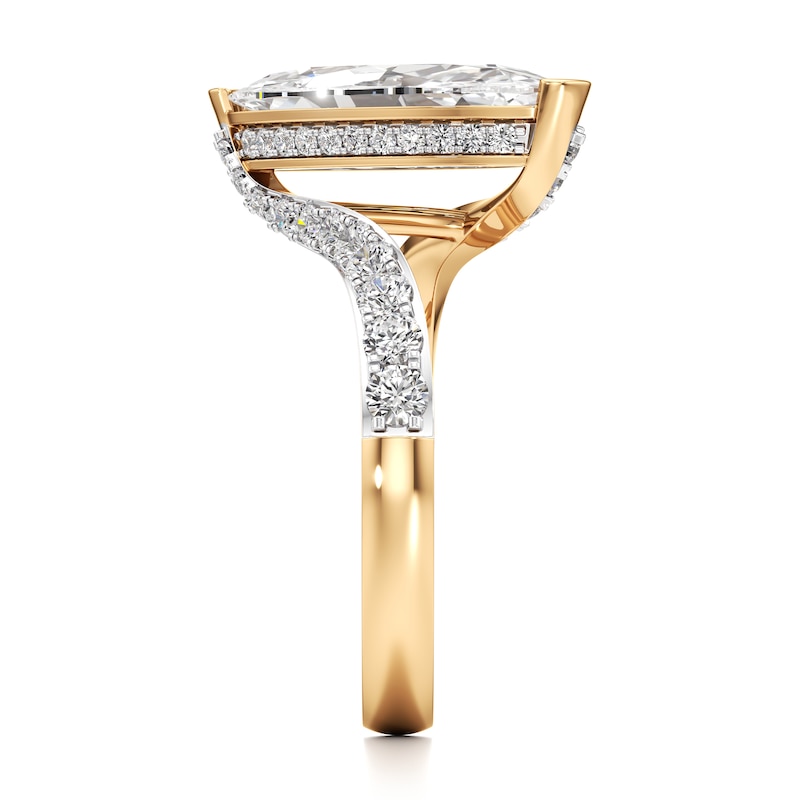 Main Image 3 of J'Lure Moval Old-Cut Lab-Grown Diamond Bypass Engagement Ring 3-5/8 ct tw 18K Yellow Gold